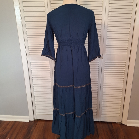 Flying tomato embroidery ruffle maxi dress sz small *AH1 - Picture 2 of 5